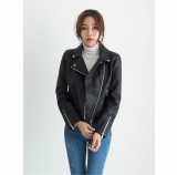 Black Leather Rider Jacket_ Autumn Classic Korean Fashion 